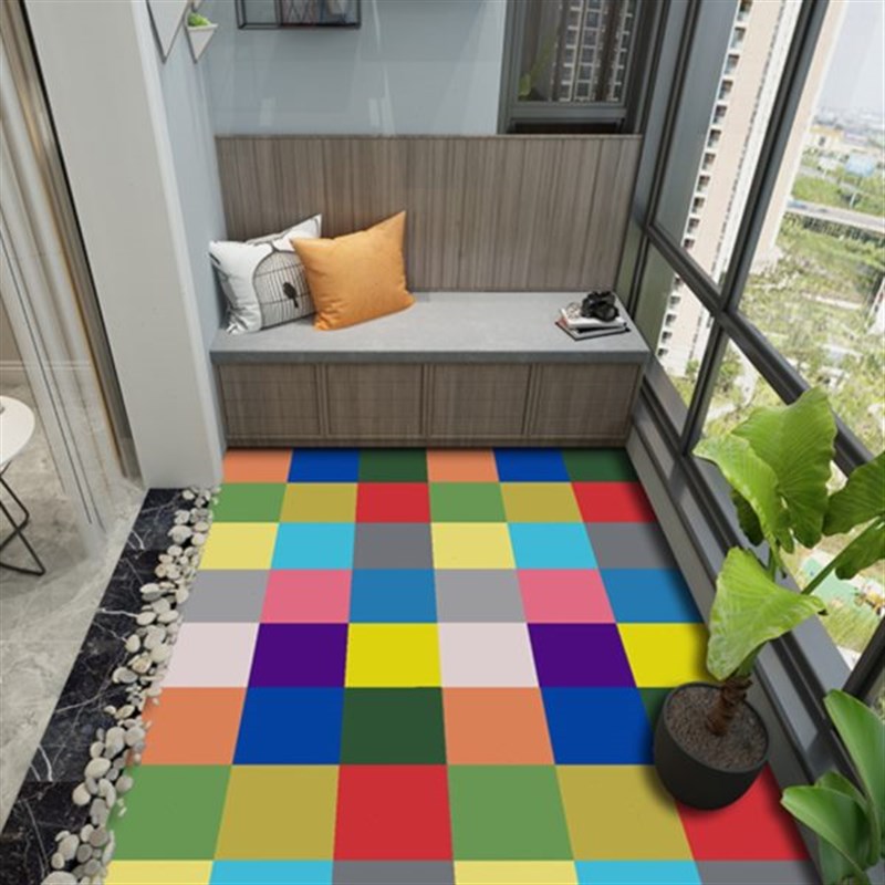 厨房防油贴纸旧瓷砖翻新纯色砖彩色墙贴卫生间洗手台防水自粘墙贴