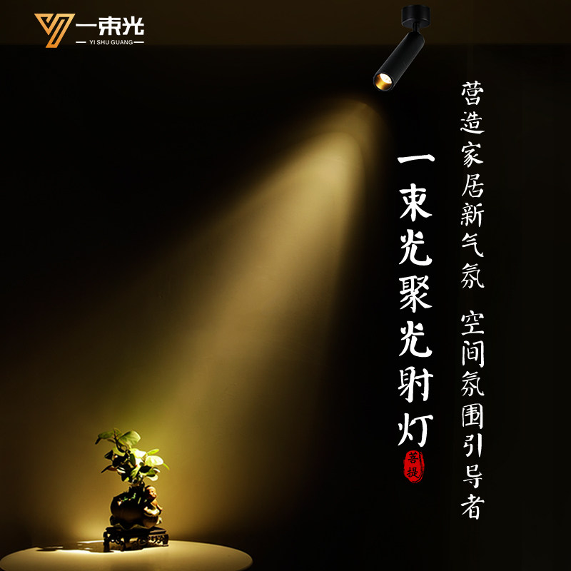 一束光聚光射灯3度光束角明装酒吧清吧餐厅餐桌氛围商铺吸顶轨道,家装灯饰光源,明装射灯,淘宝优惠券,粉丝福利购,淘宝优惠卷