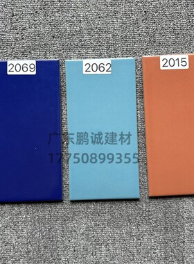 白色外墙瓷砖100*200釉面砖蓝色红色纯色瓷砖 条形砖 麻面通体砖