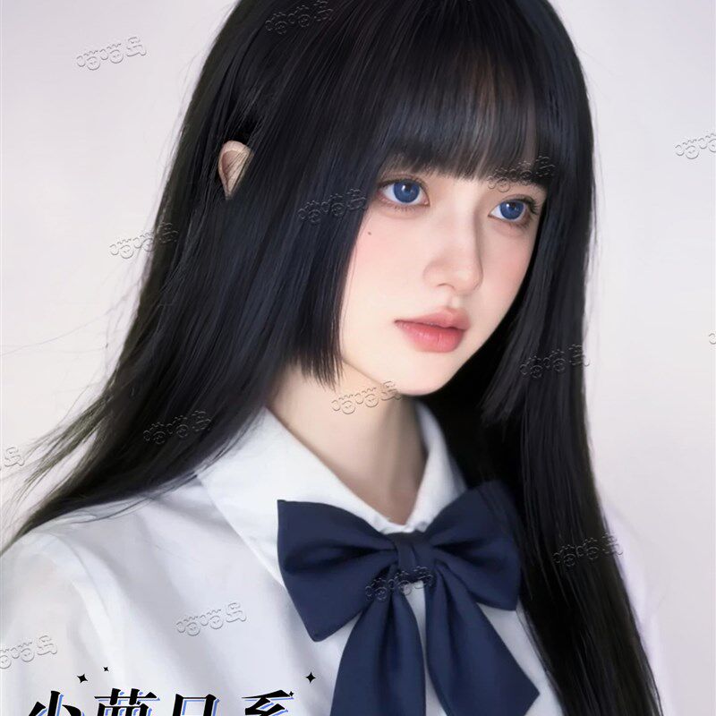 喵喵岛Lolita假发女漫感日系C公主切黑长直自然姬发中长发全头套