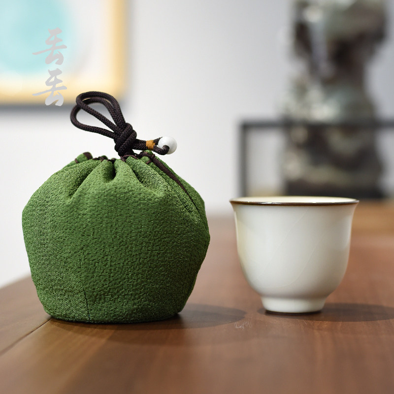 加厚绉布主人茶杯布袋高品质抽绳束口便携包装袋茶具收纳旅行包