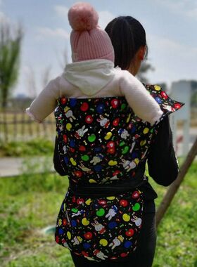灯芯绒老式d婴幼儿背巾传统宝宝背带后背式小娃儿背裙小娃儿背布