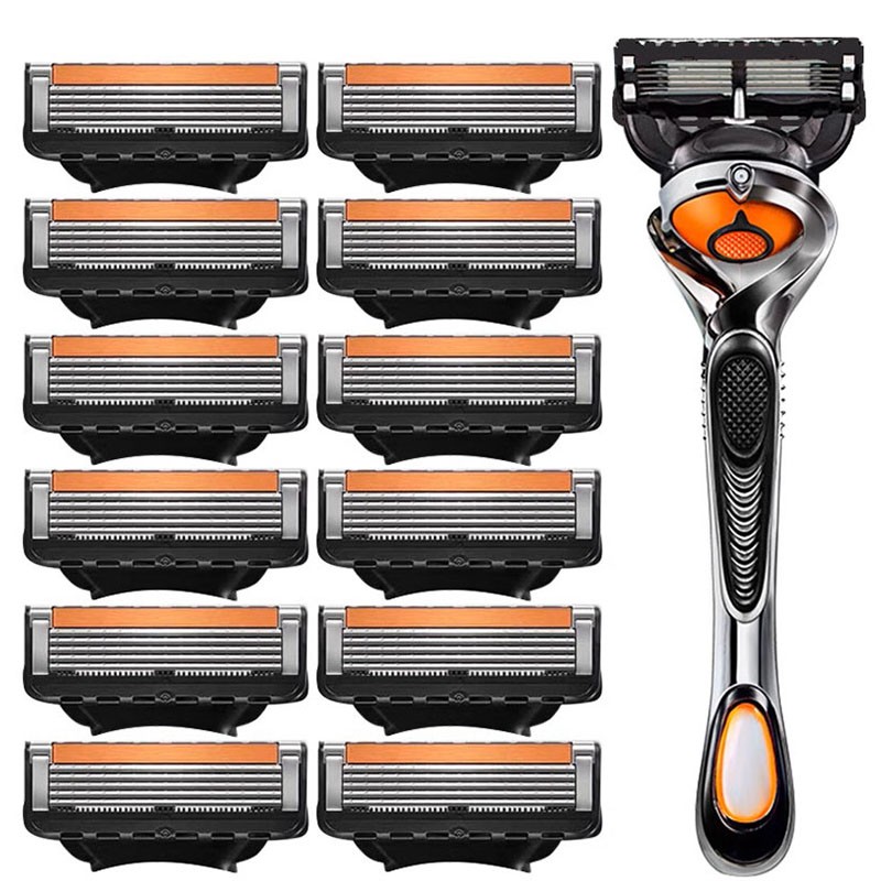 手动刮胡刀5层刀片老式胡须刀2025新款男士刮胡须刀通用替换刀头