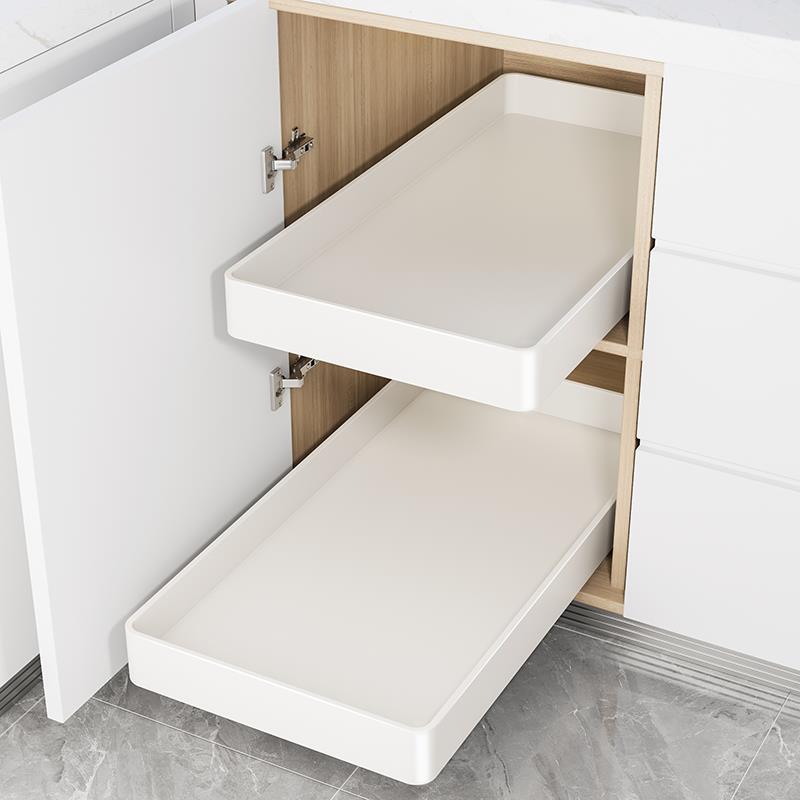 多功能厨房抽拉式置物架下水槽拉篮橱柜内调料碗碟超深收纳盒神奥