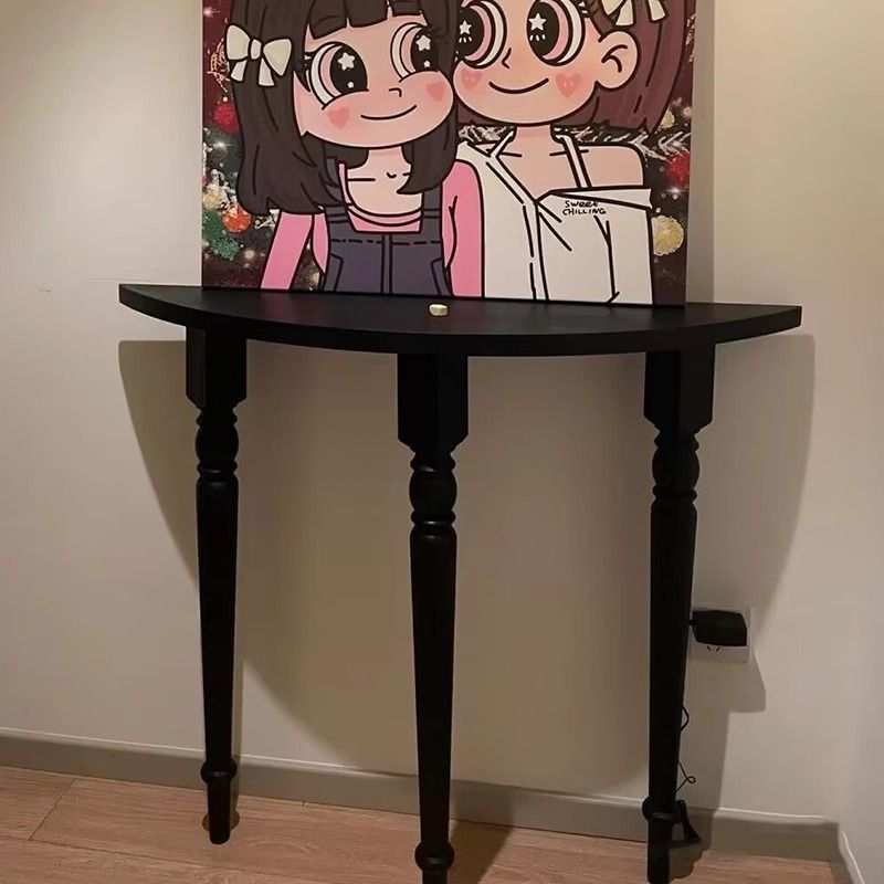 【工厂直销】法式半圆玄关桌新款中古风玄关桌弧形玄关架走廊过道
