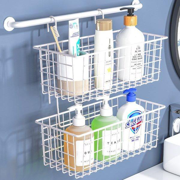 卫生间挂篮置物架厕所墙上壁挂篮挂钩式洗漱沐浴收纳篮浴室收纳筐,收纳整理,化妆品收纳架,淘宝优惠券,粉丝福利购,淘宝优惠卷