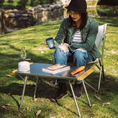 黑鹿不锈钢折叠桌便携车载野营烧烤桌子户外庭院野餐烧烤竹木小桌