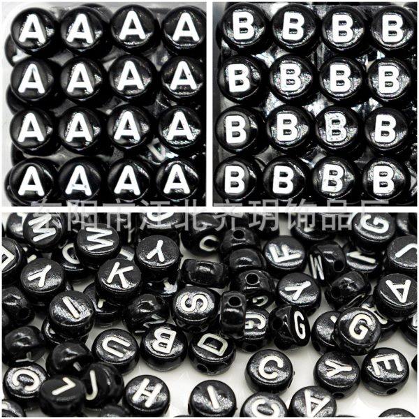 4X7圆字母黑加白 滴油效果 混字母 字母 3600个/斤  饰品配件,饰品/流行首饰/时尚饰品新,其他DIY饰品配件,淘宝优惠券,粉丝福利购,淘宝优惠卷