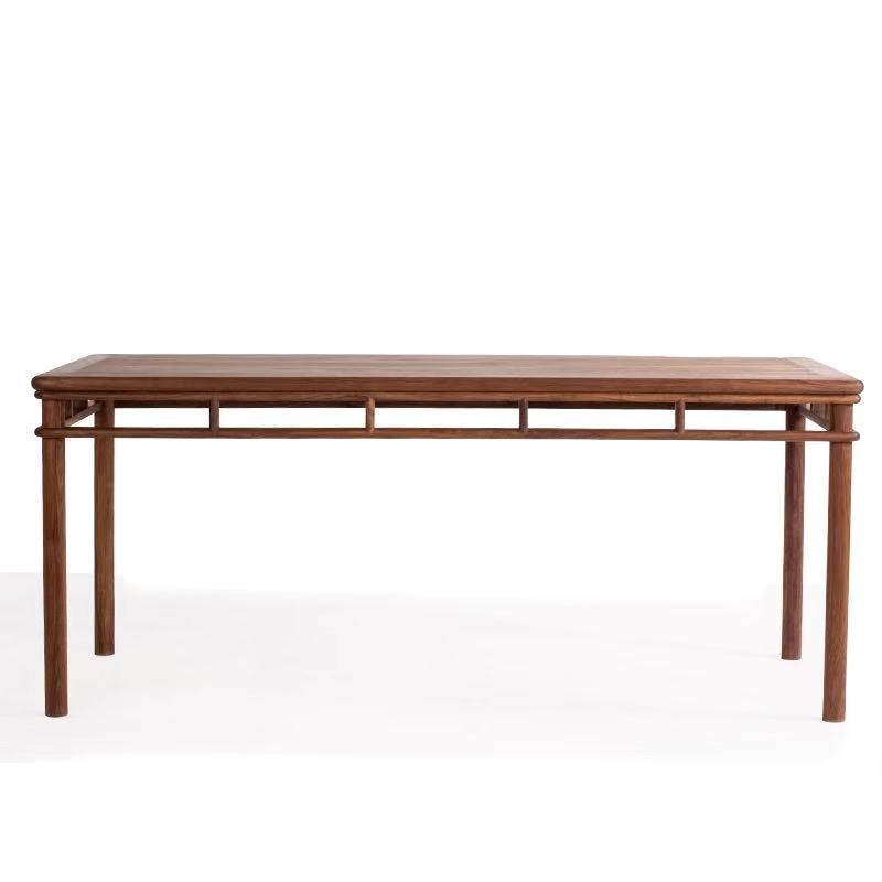 老榆木茶桌黑胡桃实m木新中式茶桌实木茶台书桌禅意仿古办公会议