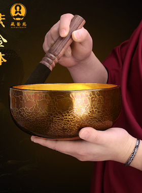 紫金铜钵音疗颂钵手工钵s瑜珈冥想佛音碗铜磬钵盂摆件铜碗静心送