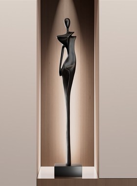 极简抽象艺术人物摆件轻奢高级感客厅玄K关电视柜装饰高级感工艺