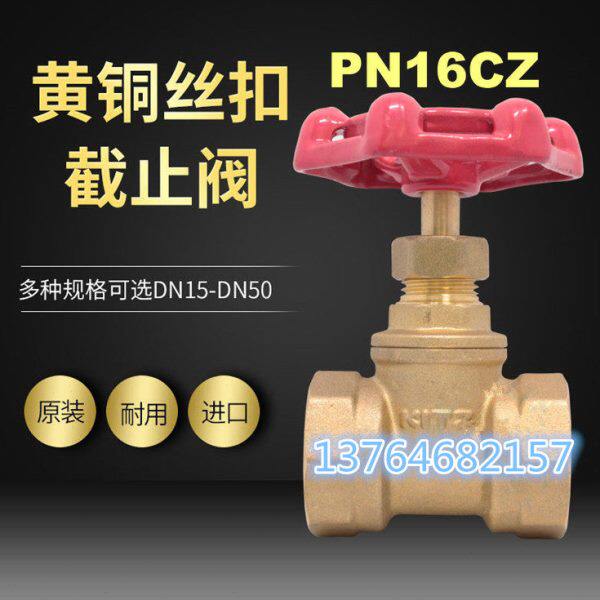 KITZ北泽黄铜截止阀PN16CZ入户家用水管开关蒸汽总截门4分6分丝扣