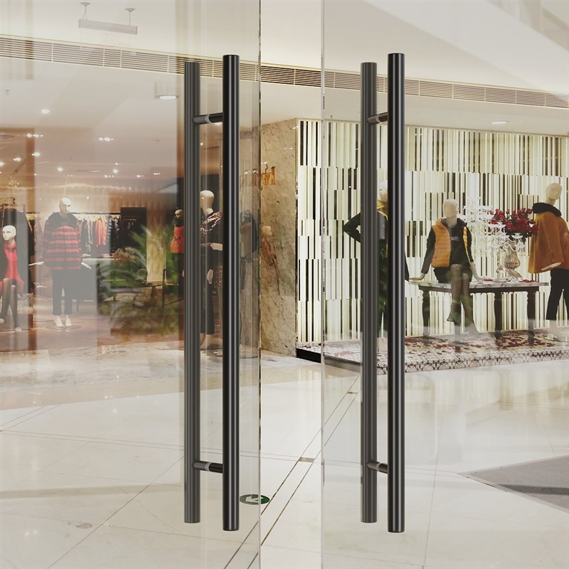 现代简约玻璃门拉手m不锈钢双开实木门把手对装推拉办公室大门把