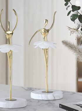 芭蕾舞蹈女孩摆h件客厅高端玄关酒柜软装饰现代简约电视柜乔迁礼