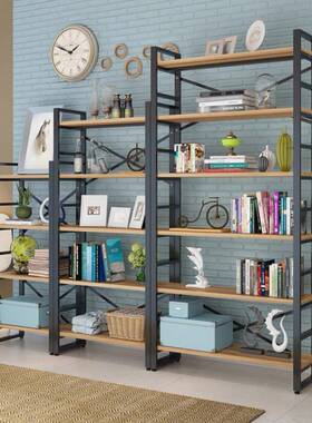 架落地书钢木置现物架桌铁艺书儿童书柜货架储物XVL架子代简约书