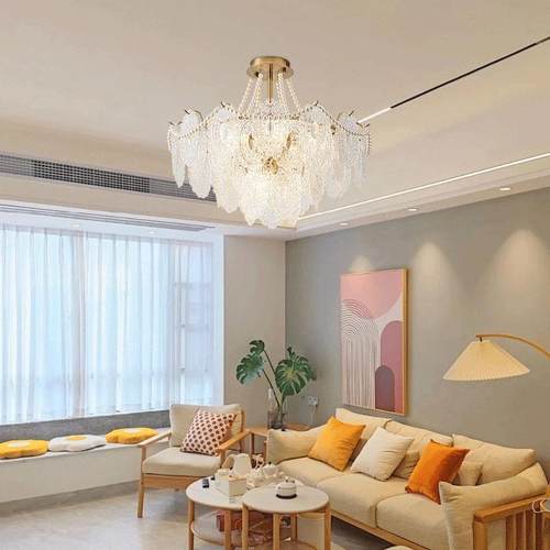 网红客厅灯主卧房5间灯现室法式轻具202546年新款简约代水晶吊灯