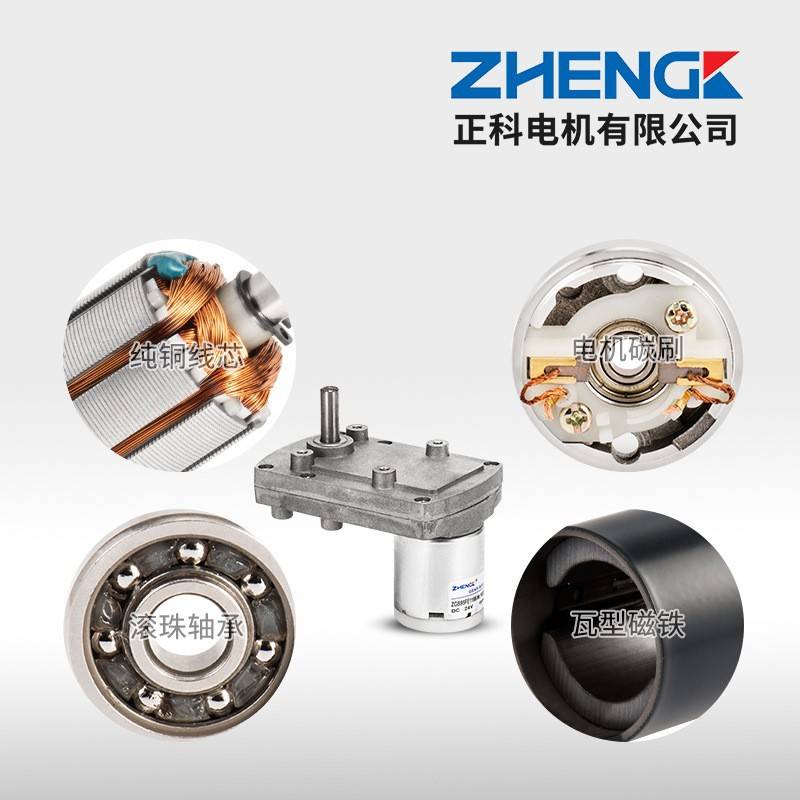 ZGB95FE 正科电机可调速正反转大扭矩直流减速电机偏心轴 12V 24V