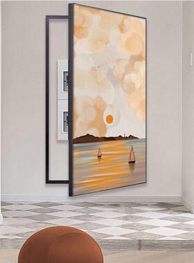 奢大尺寸轻表箱装饰画202116电5新款现代简约用遮挡配电家箱壁画