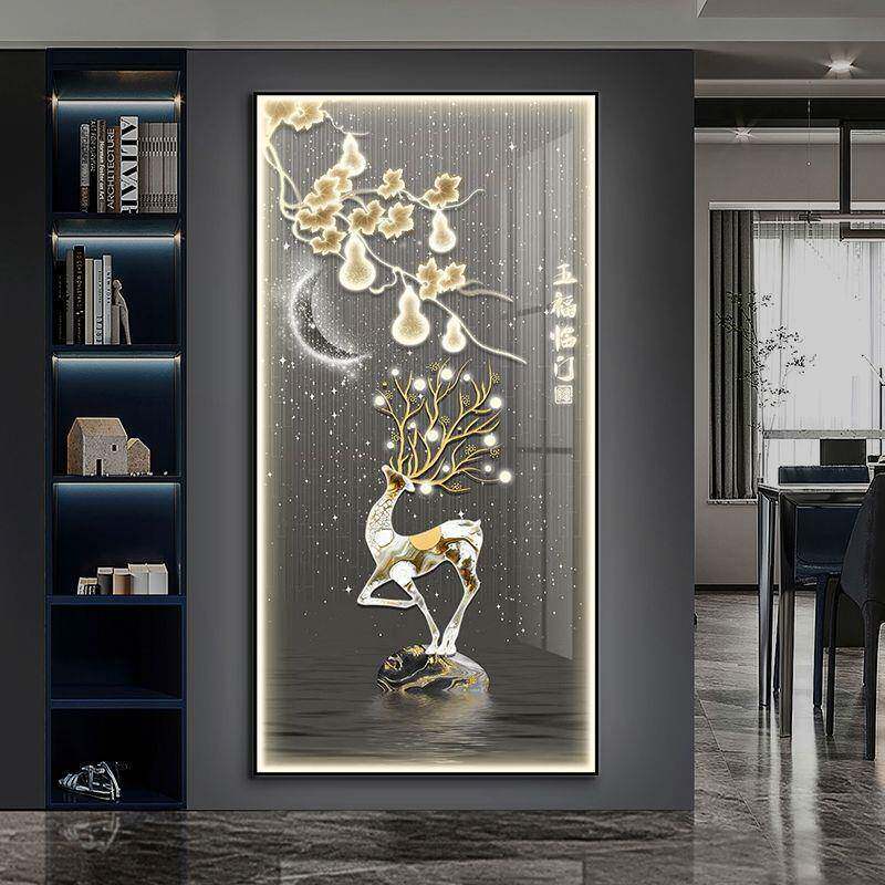 玄关装饰D画带灯新画高档LE灯光4x8zhydx现代简款约酒店轻