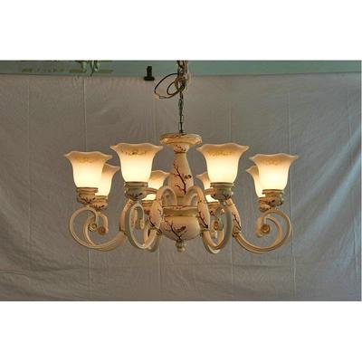 D808浅色641欧灯式卧室吊花苞造型LE玻璃铁艺吊0灯餐厅酒店装饰吊