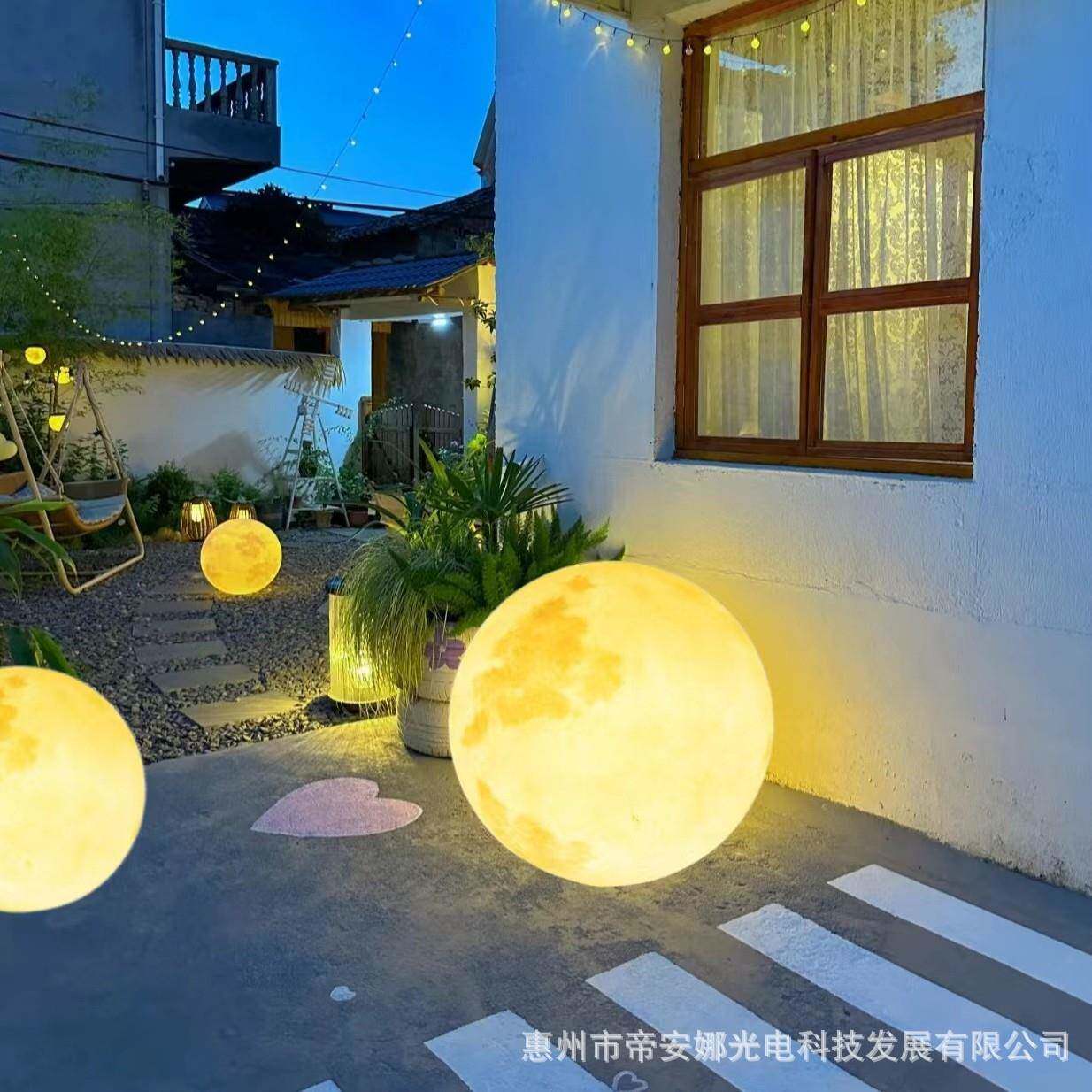 ED户外发光月L球灯酒路灯太阳能灯防水庭发光月球院景观灯草坪吧