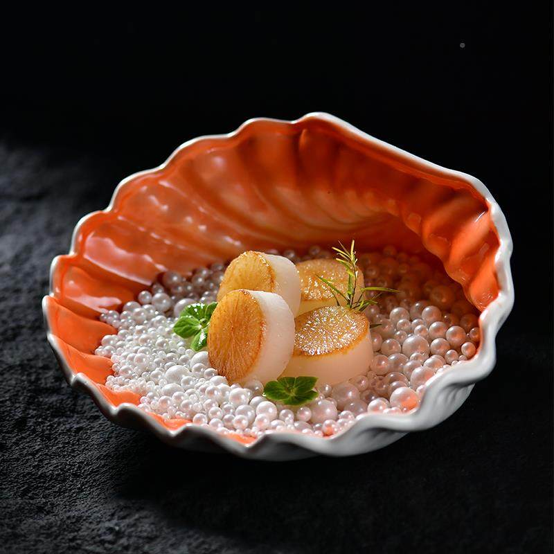 贝创壳盘分子料理意鲜境身融合菜刺三文鱼拼盘意小号海姿GDD造陶,餐饮具,盘,淘宝优惠券,粉丝福利购,淘宝优惠卷