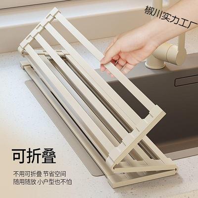 厨放房水沥水架不锈钢碗池水池收置物洗架碗碟纳1沥水篮卷帘