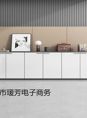 白色件柜矮柜木质储断物柜桌边资柜打印63668机文柜隔柜料收纳柜茶水柜
