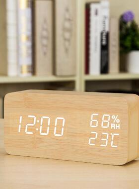 时尚LED创意钟夜光静闹音电子BBD钟表学生床温头钟卧室座钟台湿度