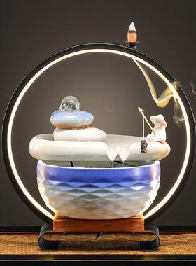 可加OGO流水摆桌件三生石财客QYT厅办公室喷L泉轻招奢现代面家居