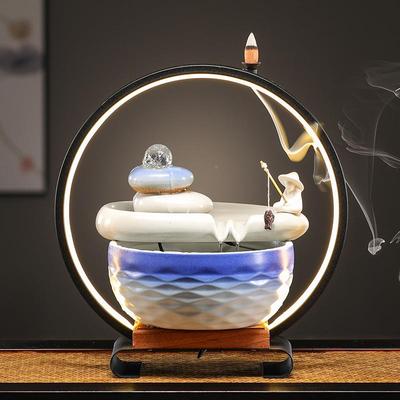 可加OGO流水摆桌件三生石财客QYT厅办公室喷L泉轻招奢现代面家居