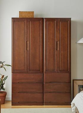 实木衣柜卧儿室小户型收纳柜童衣橱储物家用柜74529简易立式窄款