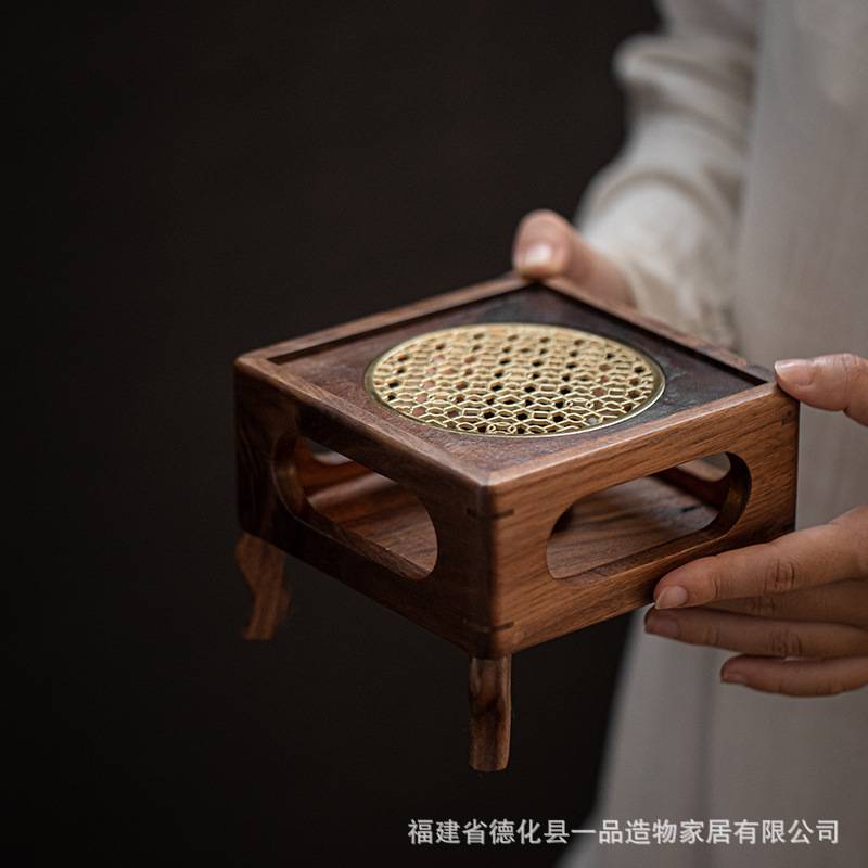 黑胡桃木温茶炉花茶壶蜡烛加热烤茶炉家用酒店保温煮茶器暖茶炉子