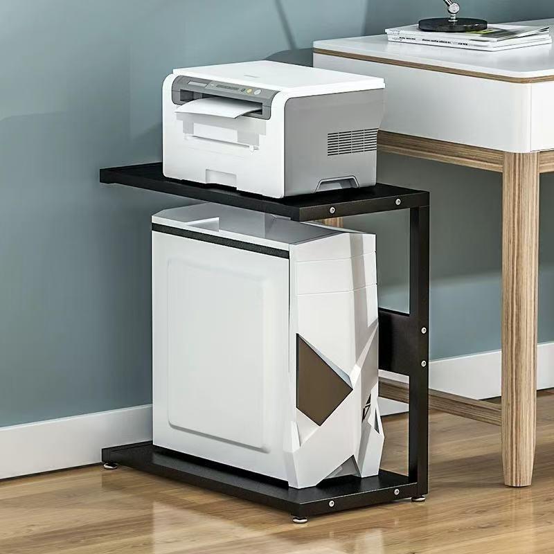 电脑主机置物通办公室纳用台式主架机托架落地式多层打IUR印机收