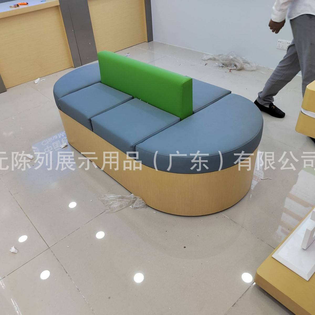 人造皮革坐椅办公沙发懒人椅营业厅坐位卖场休息桌凳子现代简约