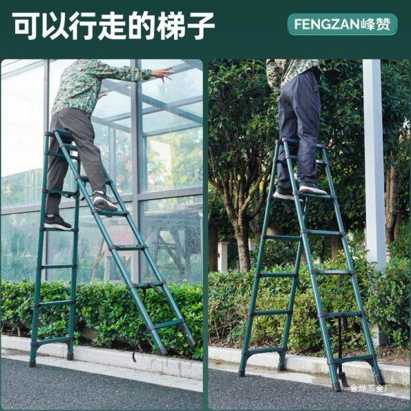 可行走人字伸缩梯子折叠梯子家用阁楼铝合金伸缩梯工程升降行金烨,商业/办公家具,仓储货架,淘宝优惠券,粉丝福利购,淘宝优惠卷