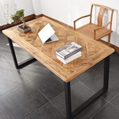 老榆木桌面板旧门板茶餐桌子吧台茶台实木茶几原木民宿家具定制