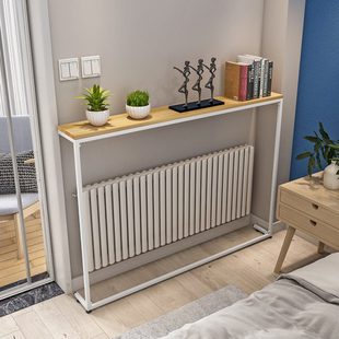 家用暖气片遮挡桌吧台桌实木靠墙窄桌子长条桌置物架高脚桌玄关桌