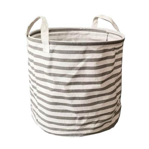 （出口--可以立住）覆古小条纹手提收纳筐防水防潮脏衣筐收纳篮子