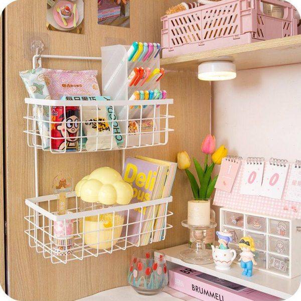 挂篮置物架免打孔壁挂学生宿舍神器墙上粘墙置物架子寝室收纳架,收纳整理,化妆品收纳架,淘宝优惠券,粉丝福利购,淘宝优惠卷