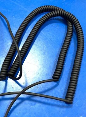 黑色7芯弹簧线  OD:4.0MMPU螺旋线  6芯弹簧电线加同轴线