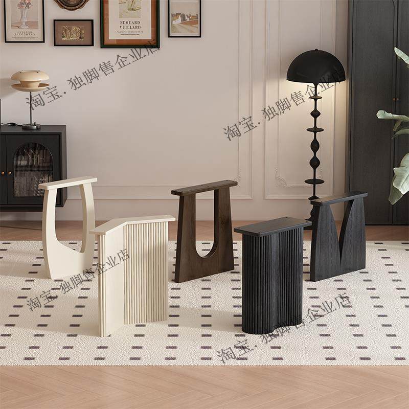 纯实木桌腿桌脚定制异形茶桌餐桌岩板岛台茶几边几支架桌子支撑架