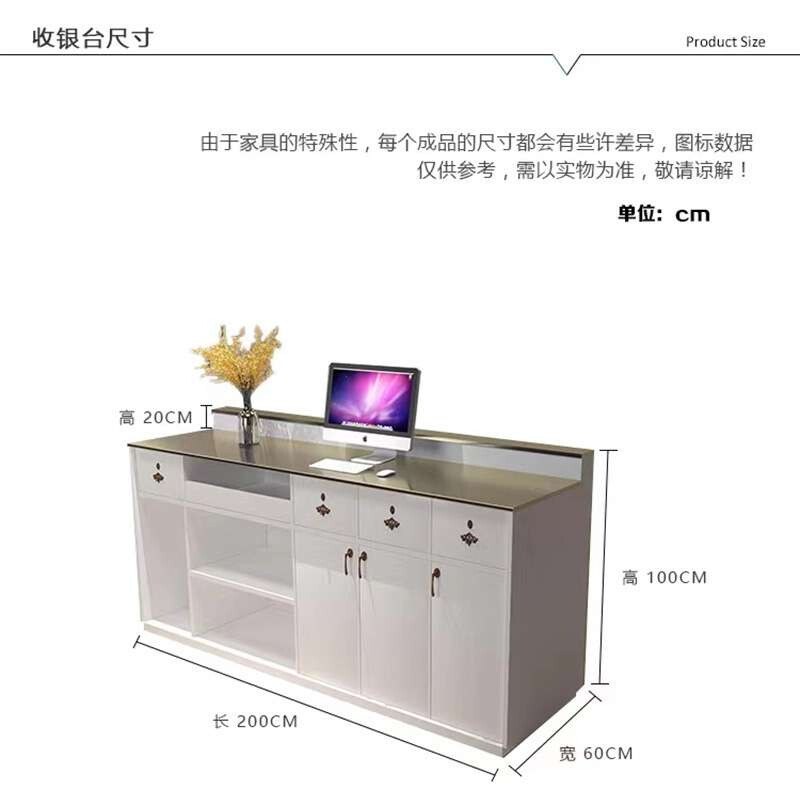 简约服装店收银台小型店铺美发店不锈钢吧台院前台接待台多功能