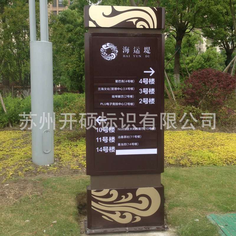停车场指示牌导向牌厂家供应商场公园标识牌不锈钢户外立体广告牌