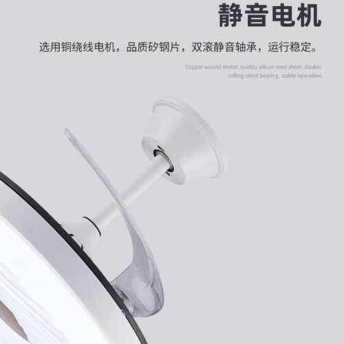 简约隐形风扇灯全光谱一体客厅餐厅吊扇灯卧室静音智能风扇灯