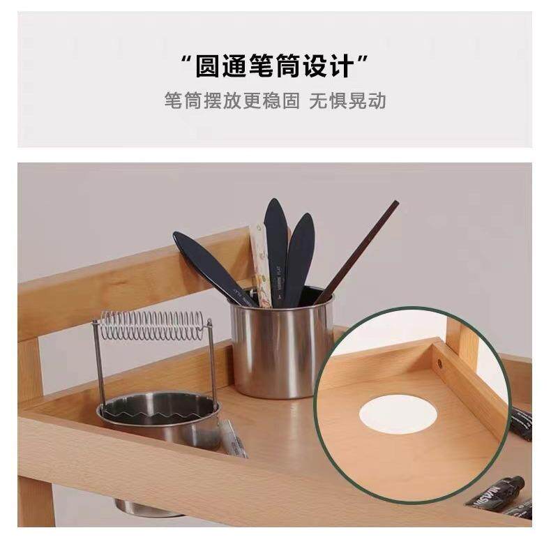 美术专用画车可移动油画工具车134层实木料制置物架木颜绘三画收