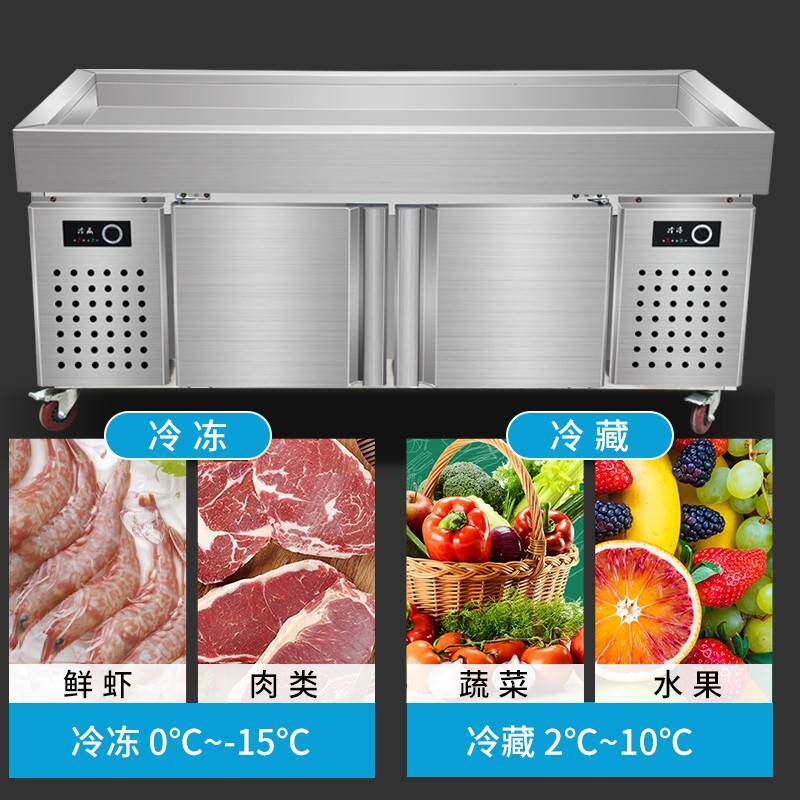 海鲜冰台展示柜商用冰鲜台冷藏自助餐厅开槽水果捞保鲜柜小菜冰箱