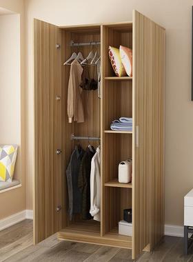 衣柜推户拉出门现代UJS简约实木质租房屋用家卧室小型简易柜子挂