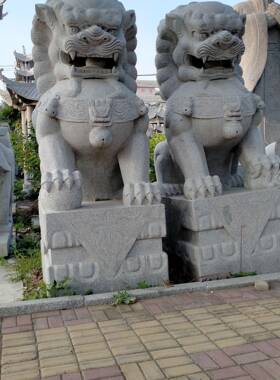 现货出售青石狮子公司店门口摆放Z-03234石狮子一对石庭院酒装饰