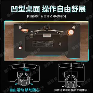 桌台式 脑电竞桌带穿线孔加固加厚电书722桌出租屋写字 桌家用新款